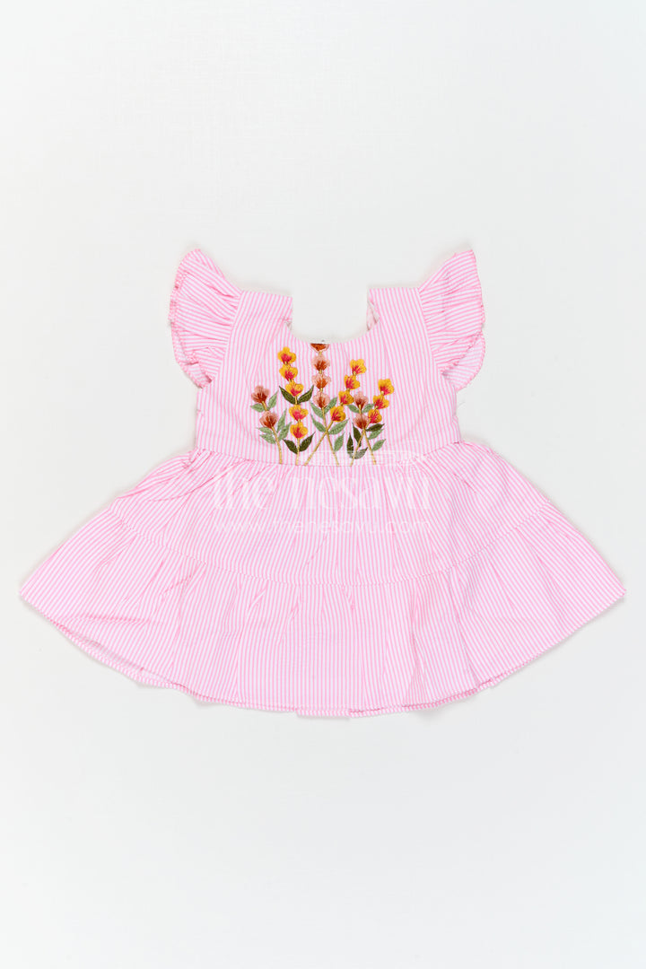 The Nesavu Baby Cotton Frocks Baby Girl Frock for Summer Wear and Everyday Comfort Nesavu Nesavu Baby Girl Sheer Cotton Frock For Summer Wear With Embroidery And Tiered Flare Everyday Dress