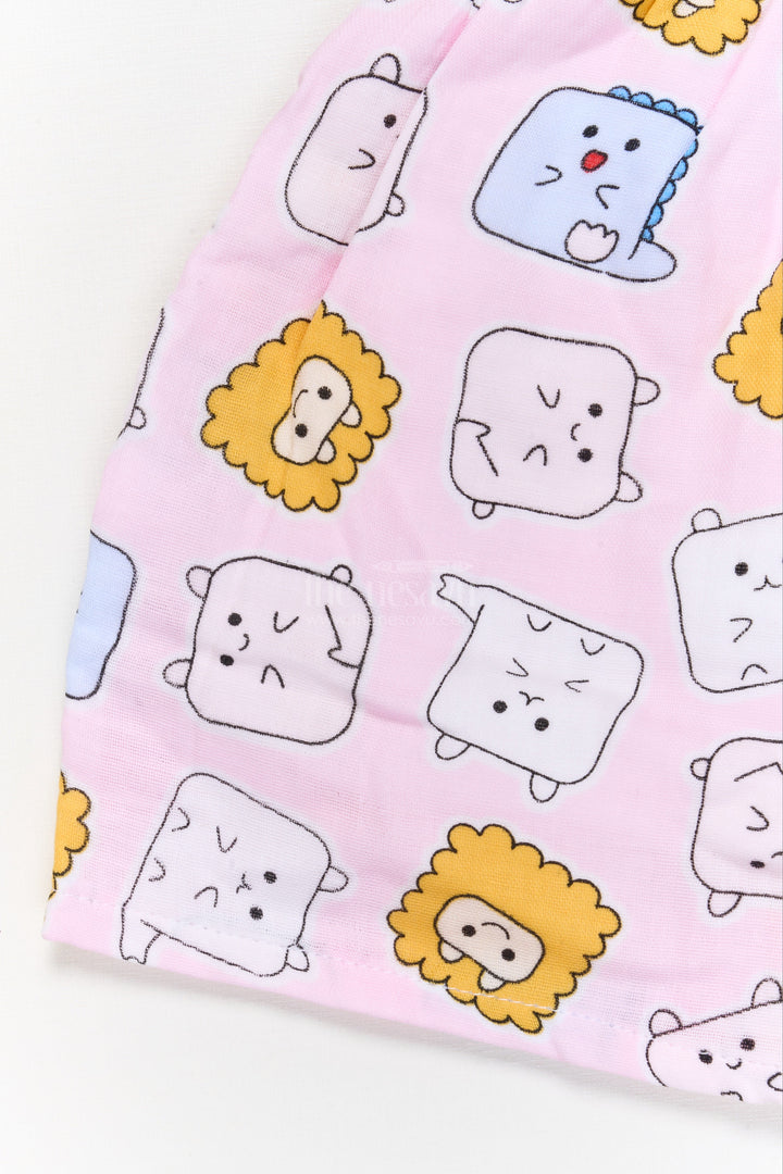 The Nesavu Baby Cotton Frocks Baby Girl Frock with Animal Digital Print for Playdates and Everyday Fun Nesavu Nesavu baby girl cotton frock with digital animal print and bow for playdates and daily adventures