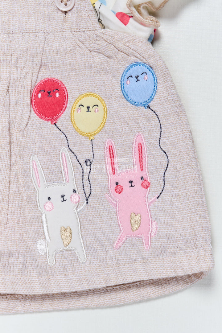 The Nesavu Baby Frocks Baby Girl Frock with Balloon Print for Playtime and Day Outings Nesavu Nesavu baby girl cotton frock balloon print  perfect playdates casual outings