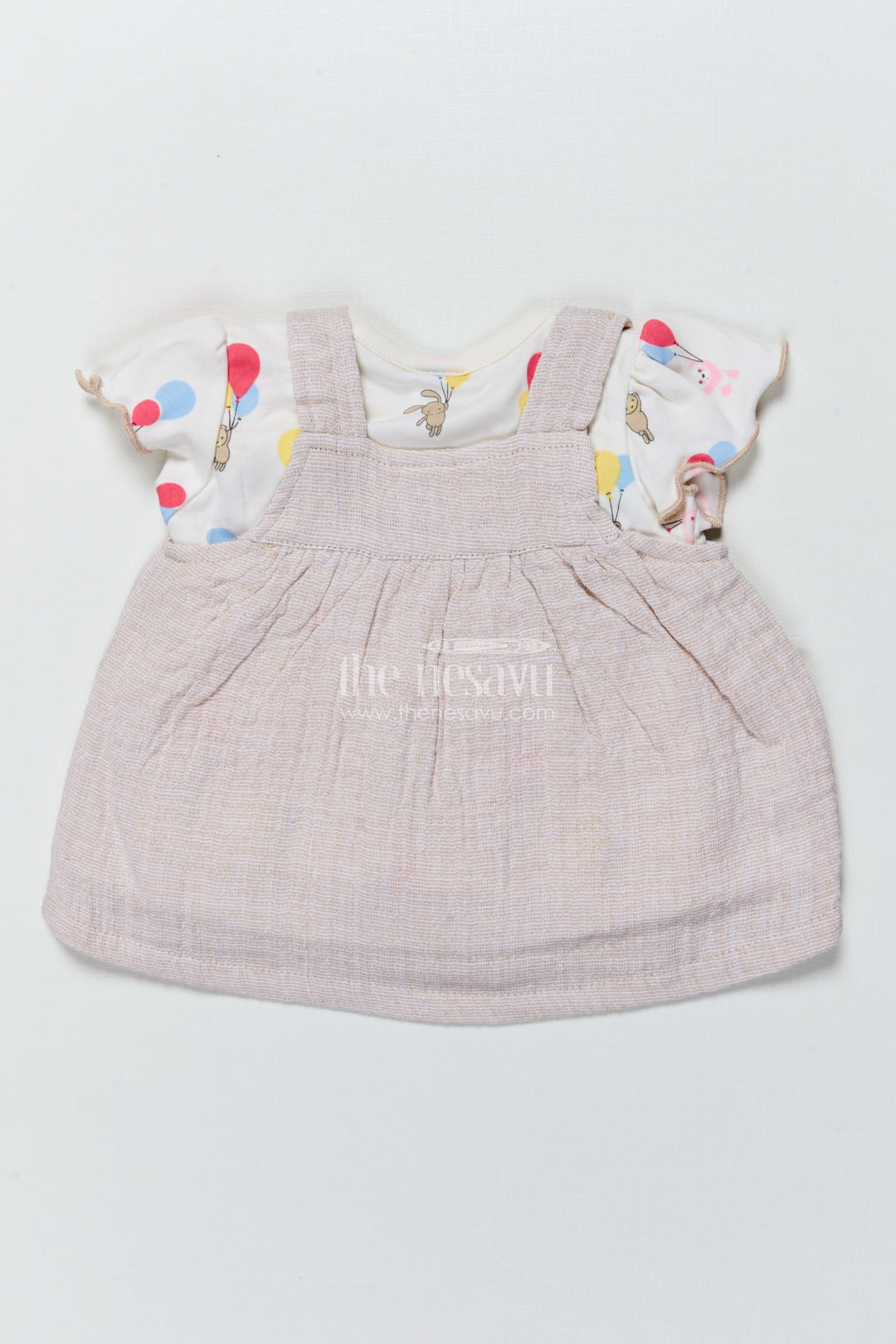 The Nesavu Baby Frocks Baby Girl Frock with Balloon Print for Playtime and Day Outings Nesavu Nesavu baby girl cotton frock balloon print  perfect playdates casual outings