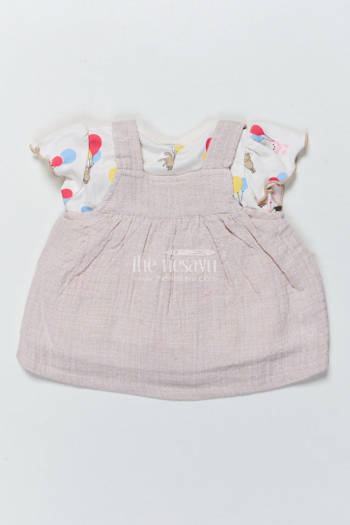 The Nesavu Baby Frocks Baby Girl Frock with Balloon Print for Playtime and Day Outings Nesavu Nesavu baby girl cotton frock balloon print  perfect playdates casual outings