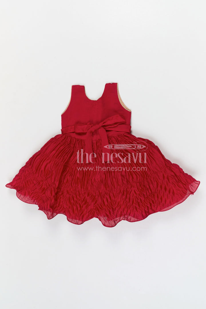 The Nesavu Silk Frock Baby Girl Frock with Designer Jacket for Birthday and Festive Photos Nesavu Nesavu baby girl birthday frock with embroidered designer jacket festive party dress for kids