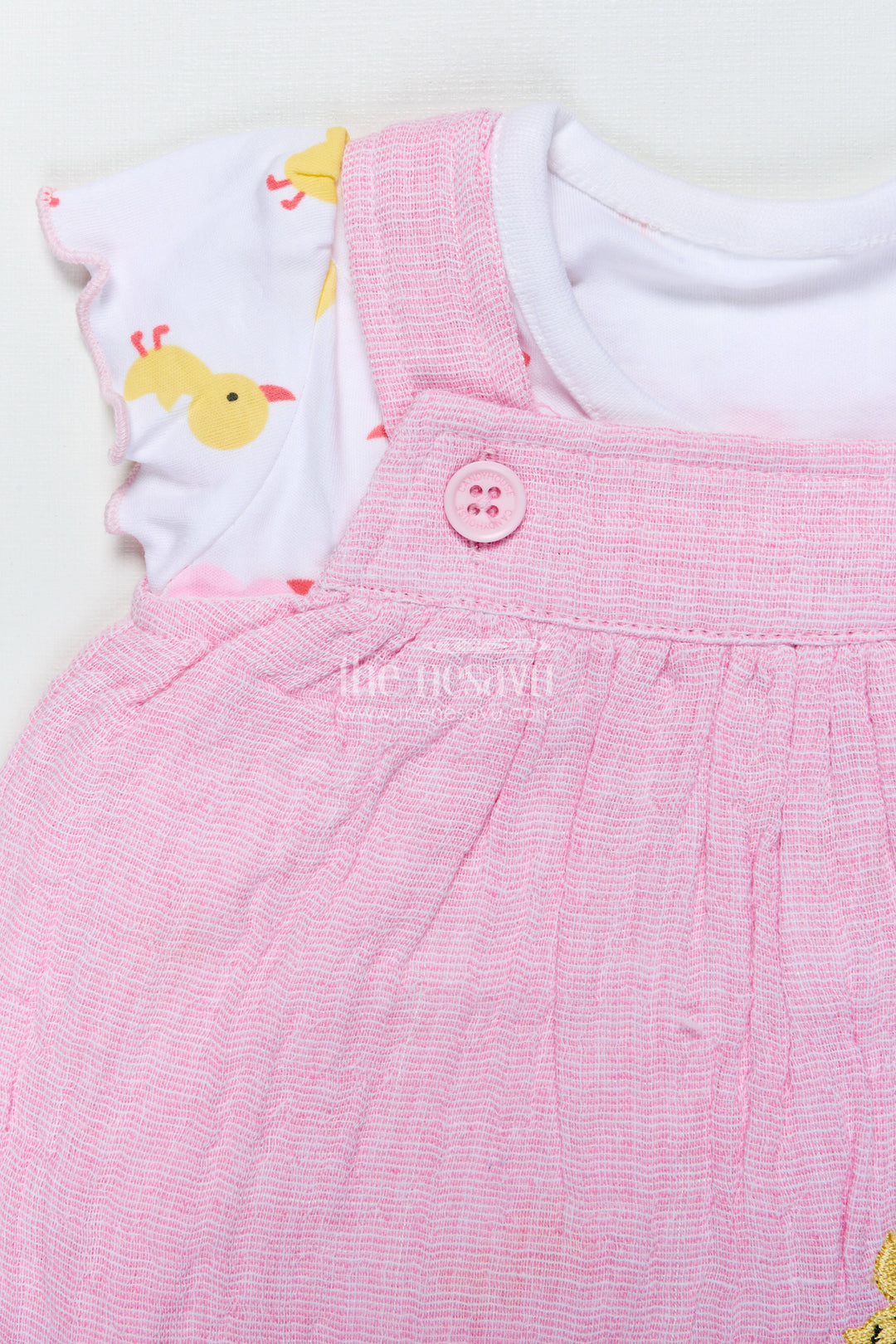 The Nesavu Baby Frocks Baby Girl Frock with Embroidered Ducks for Playful Outings and Photo Days Nesavu Nesavu baby girl cotton frock set duck embroidery  ideal outings photo sessions