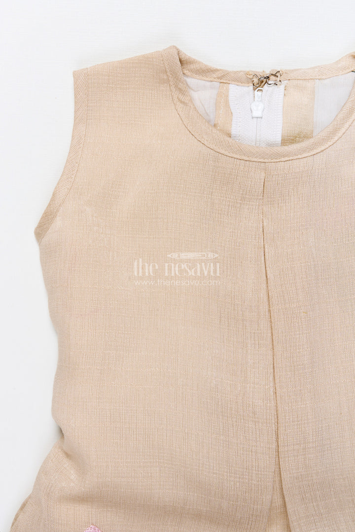 The Nesavu Girls Cotton Frock Baby Girl Frock with Embroidery for Birthday and Festive Photoshoots Nesavu Nesavu baby girl frock floral embroidery bolero birthdays photoshoots