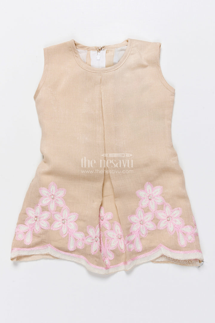 The Nesavu Girls Cotton Frock Baby Girl Frock with Embroidery for Birthday and Festive Photoshoots Nesavu Nesavu baby girl frock floral embroidery bolero birthdays photoshoots