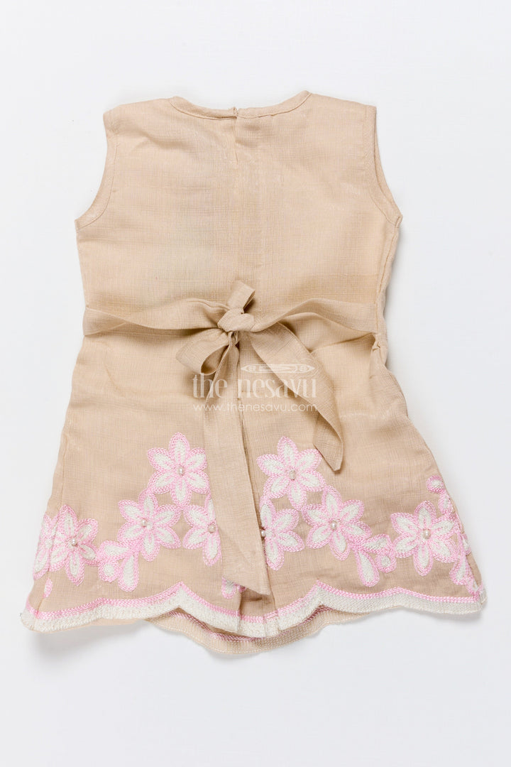 The Nesavu Girls Cotton Frock Baby Girl Frock with Embroidery for Birthday and Festive Photoshoots Nesavu Nesavu baby girl frock floral embroidery bolero birthdays photoshoots