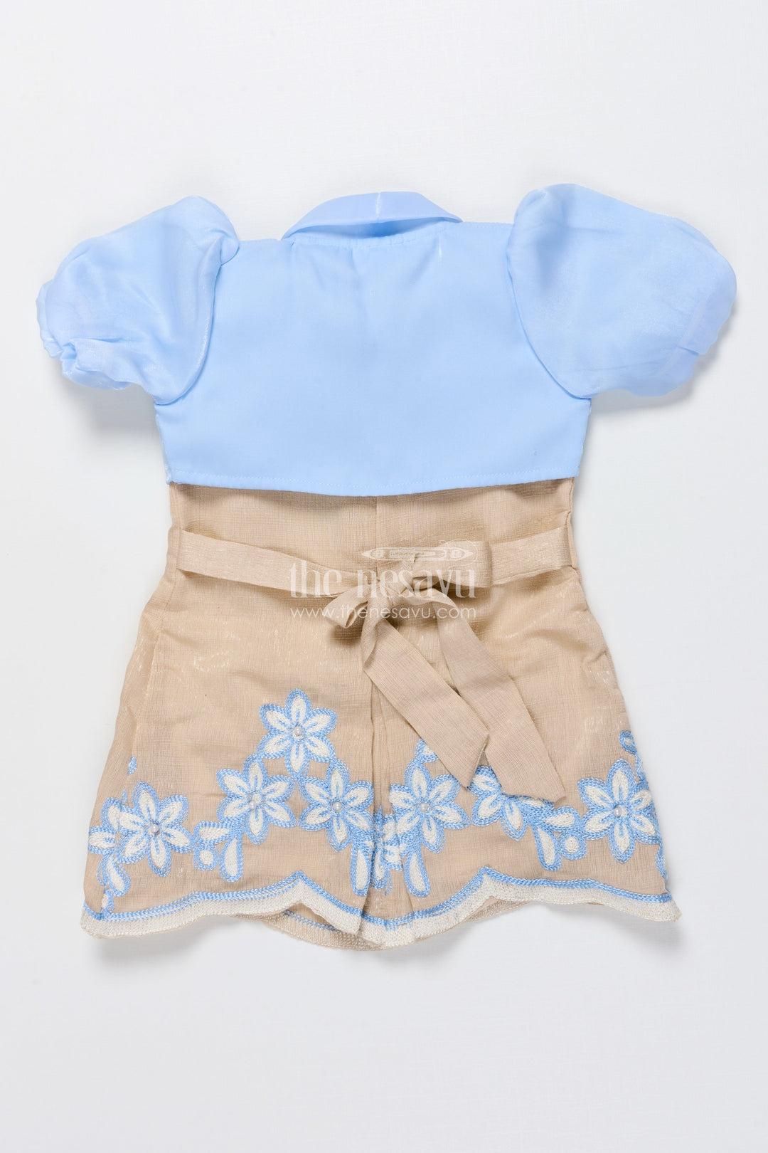 The Nesavu Girls Cotton Frock Baby Girl Frock with Embroidery for Birthdays and Festive Gatherings Nesavu Nesavu baby girl frock embroidered hem bolero festive birthdays occasions