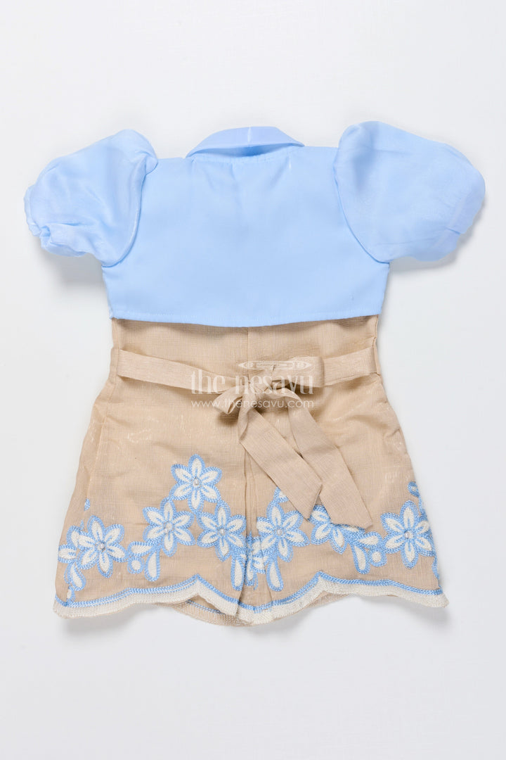 The Nesavu Girls Cotton Frock Baby Girl Frock with Embroidery for Birthdays and Festive Gatherings Nesavu Nesavu baby girl frock embroidered hem bolero festive birthdays occasions