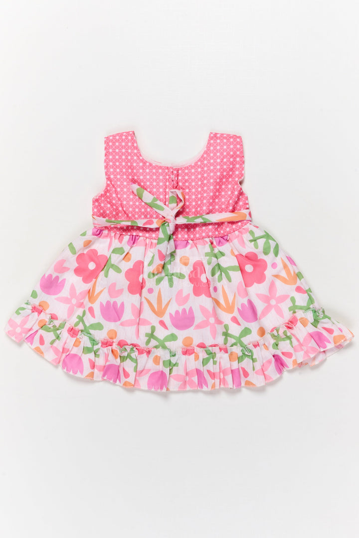 The Nesavu Baby Cotton Frocks Baby Girl Frock with Floral Print and Peter Pan Collar for Birthdays Nesavu Nesavu baby girl cotton frock with floral digital print and peter pan collar for birthday parties