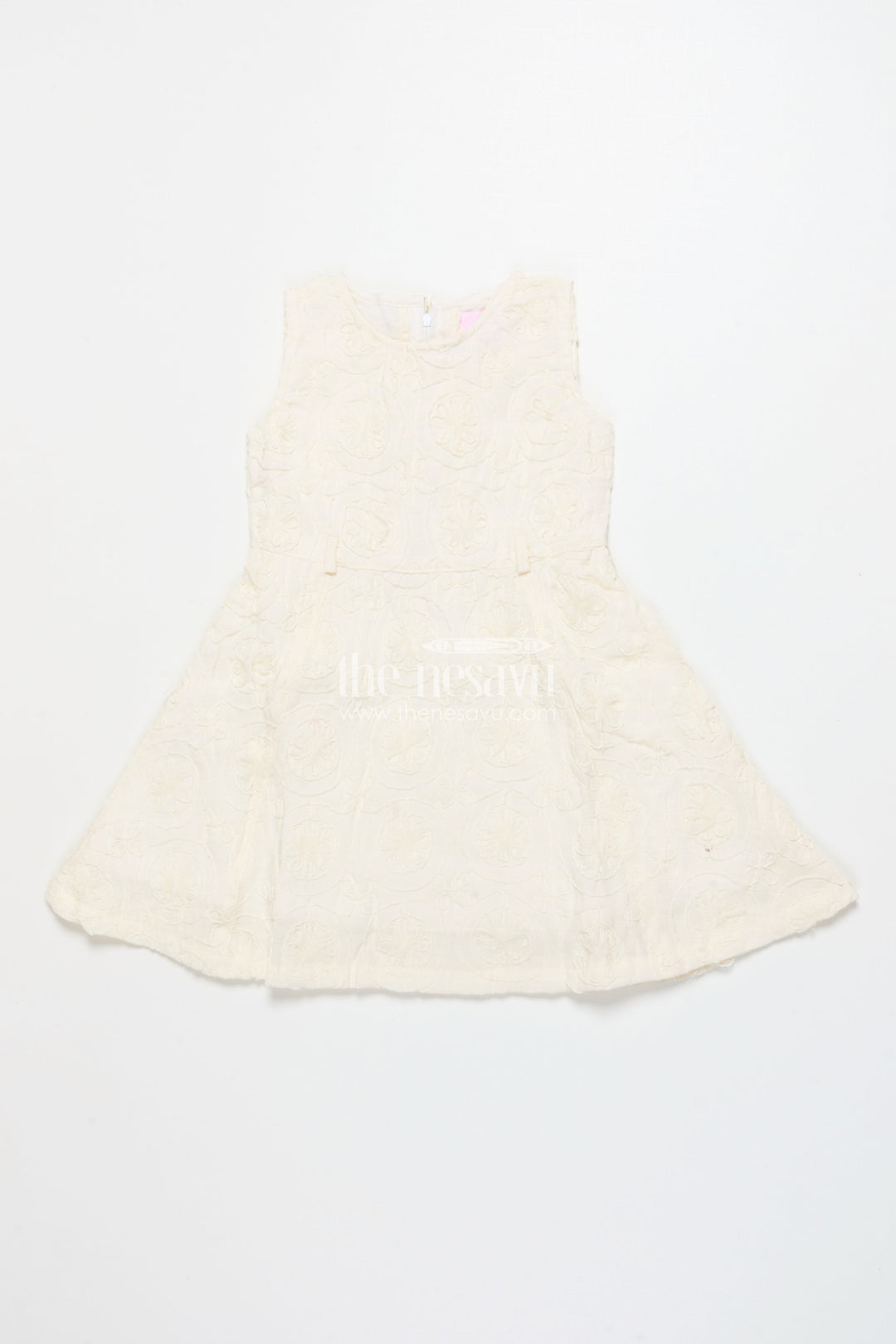 The Nesavu Girls Cotton Frock Baby Girl Frock with Jacket for Birthday and Casual Outings Nesavu Nesavu baby girl frock floral jacket embroidery birthdays casual wear