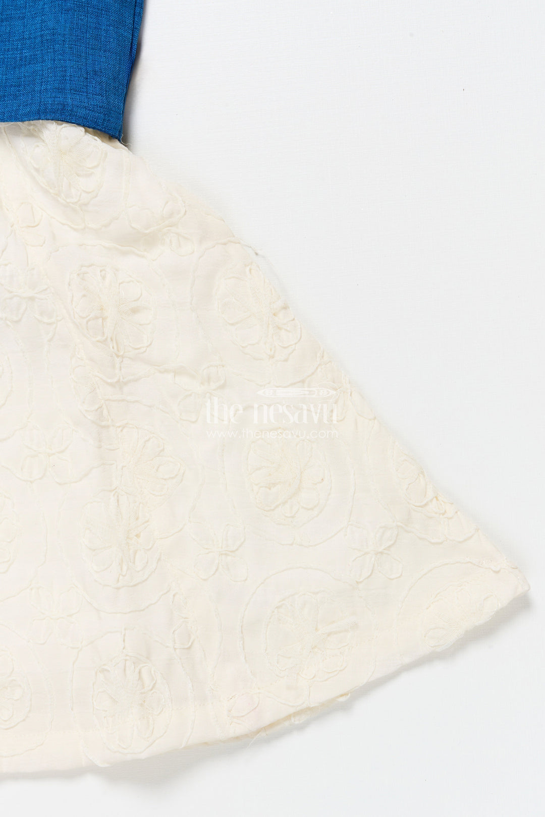 The Nesavu Girls Cotton Frock Baby Girl Frock with Jacket for Birthday and Casual Outings Nesavu Nesavu baby girl frock floral jacket embroidery birthdays casual wear