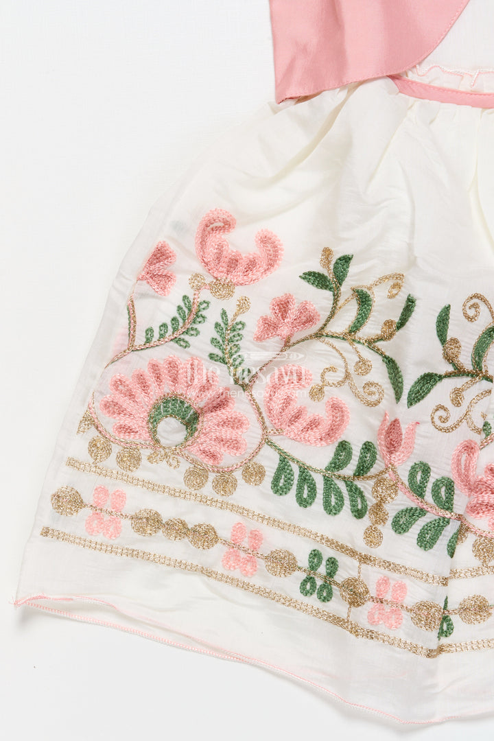 The Nesavu Girls Fancy Frock Baby Girl Frock with Jacket for Birthday and Festive Occasions Nesavu Nesavu baby girl frock layered jacket look birthday festive celebrations