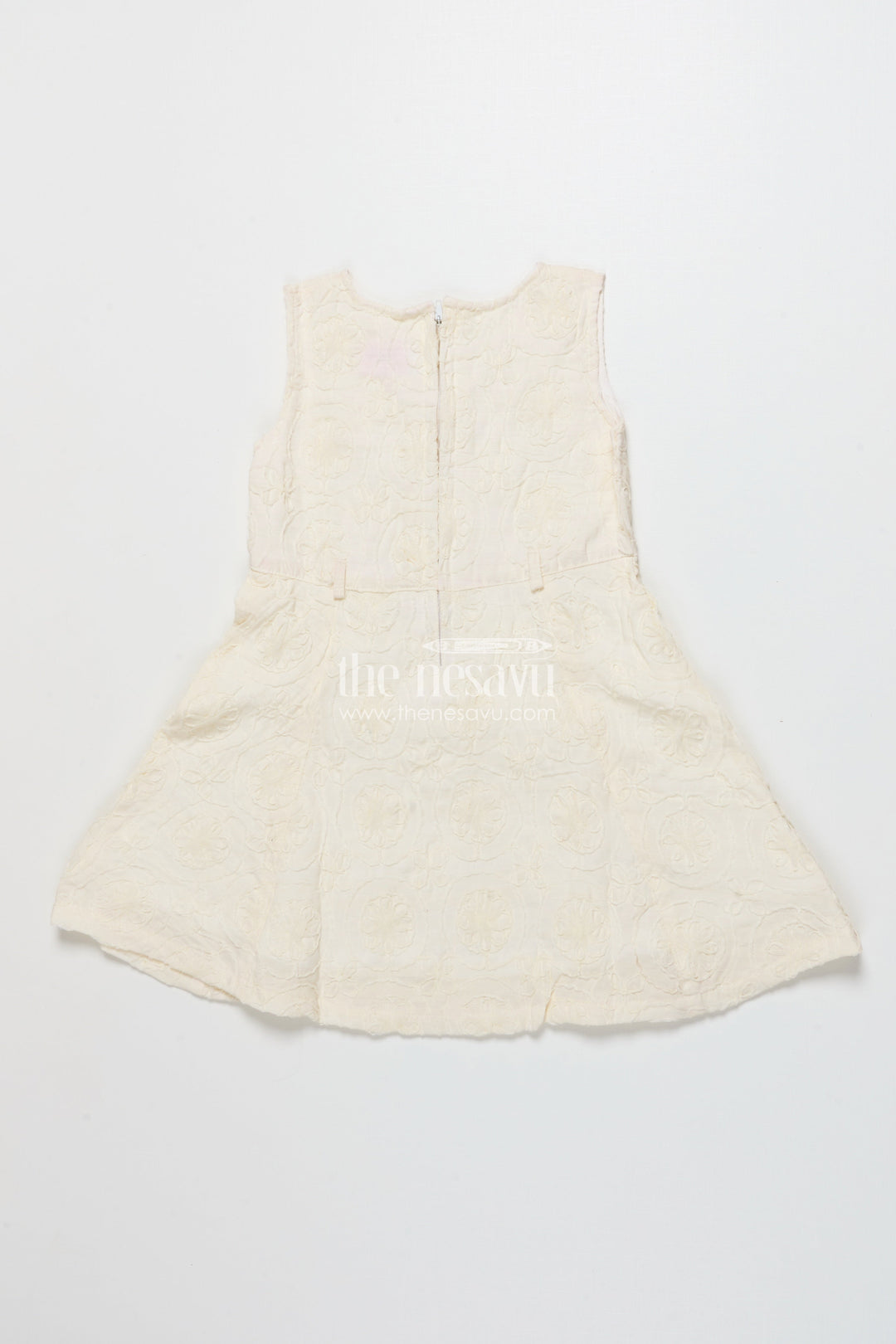 The Nesavu Girls Cotton Frock Baby Girl Frock with Jacket for Festive Gatherings and Family Events Nesavu Nesavu baby girl frock embroidered jacket festive gatherings family functions