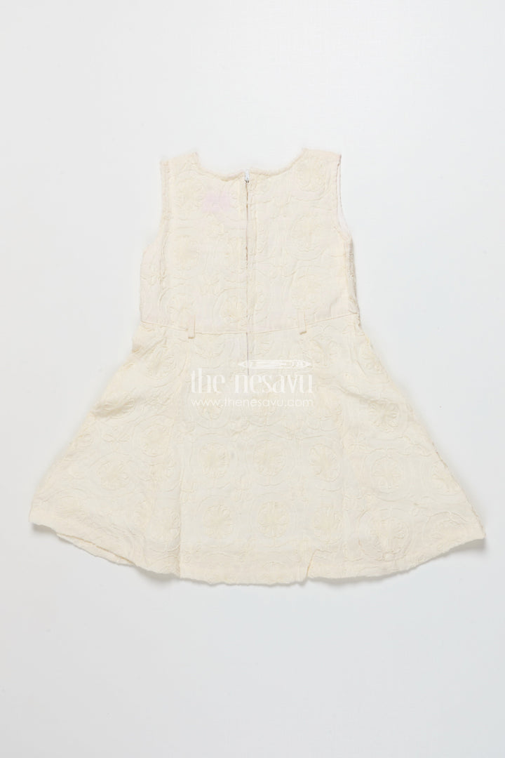 The Nesavu Girls Cotton Frock Baby Girl Frock with Jacket for Festive Gatherings and Family Events Nesavu Nesavu baby girl frock embroidered jacket festive gatherings family functions