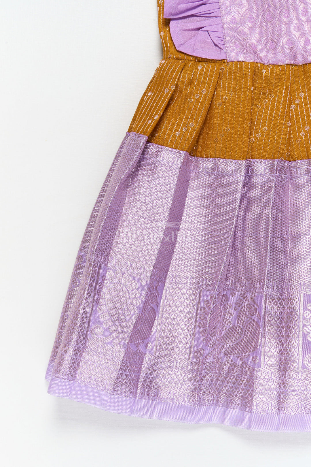 The Nesavu Girls Kanchi Silk Frock Baby Girl Kanchi Silk Frock for Festive Celebrations and Family Functions Nesavu Nesavu baby girl Kanchi silk frock for traditional festivals, poojas, and milestone celebrations