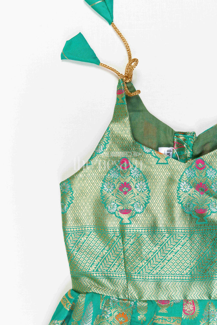 The Nesavu Girls Kanchi Silk Frock Baby Girl Kanchi Silk Frock for Weddings and Festive Occasions Nesavu Nesavu Baby Girl Kanchi Silk Frock With Big Border Design For Weddings And Festive Celebrations