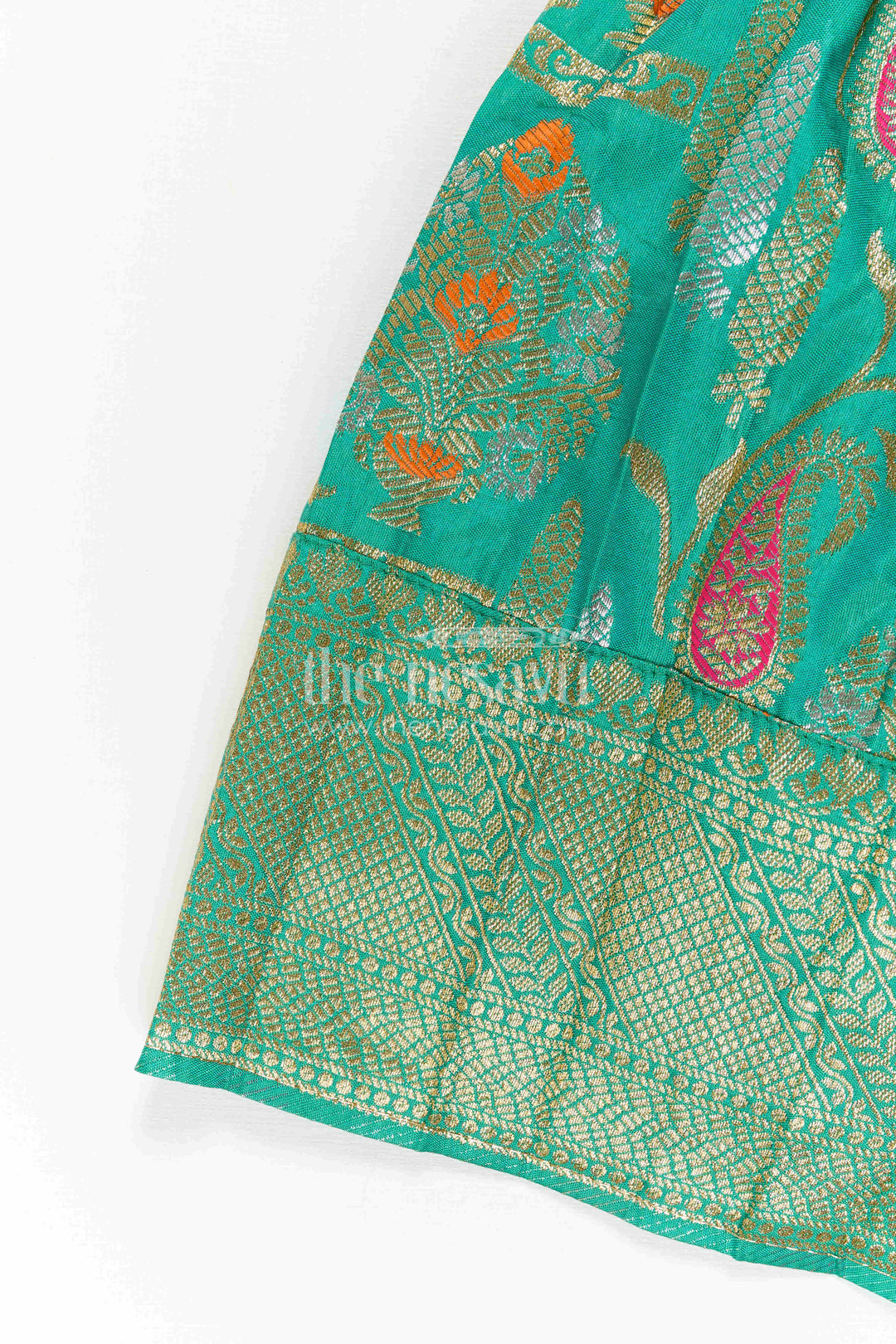 The Nesavu Girls Kanchi Silk Frock Baby Girl Kanchi Silk Frock for Weddings and Festive Occasions Nesavu Nesavu Baby Girl Kanchi Silk Frock With Big Border Design For Weddings And Festive Celebrations