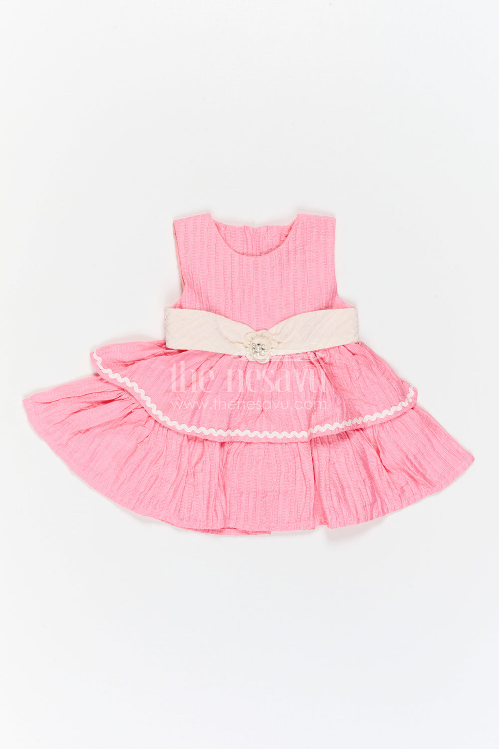 The Nesavu Baby Cotton Frocks Baby Girl Layered Frock for Birthdays and Cheerful Outings Nesavu Nesavu Baby Girl Layered Cotton Frock For Birthdays And Playful Family Celebrations