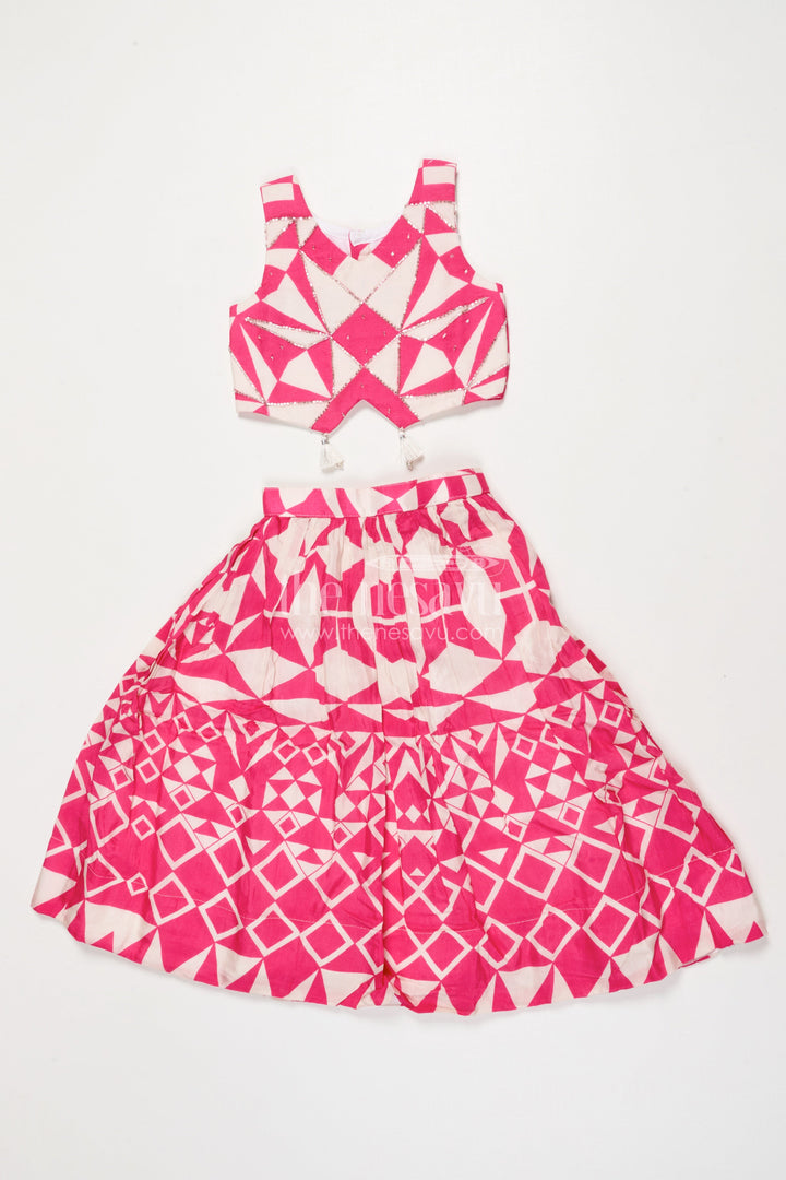The Nesavu Girls Lehenga Choli Baby Girl Lehenga Choli for Festive Functions and Weddings Nesavu 18 (2Y) / Pink GL795A-18 Nesavu baby girl lehenga choli weddings festive occasions printed modal silk