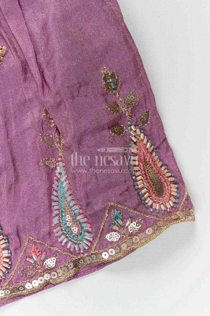 The Nesavu Girls Lehenga Choli Baby Girl Lehenga Choli for Festive Occasions and Weddings Nesavu Nesavu Baby Girl Lehenga Choli For Weddings With Sequence Embroidery And Flared Festive Skirt