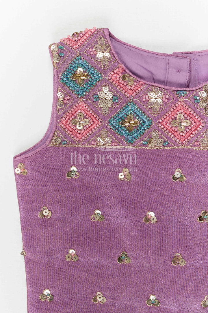 The Nesavu Girls Lehenga Choli Baby Girl Lehenga Choli for Festive Occasions and Weddings Nesavu Nesavu Baby Girl Lehenga Choli For Weddings With Sequence Embroidery And Flared Festive Skirt