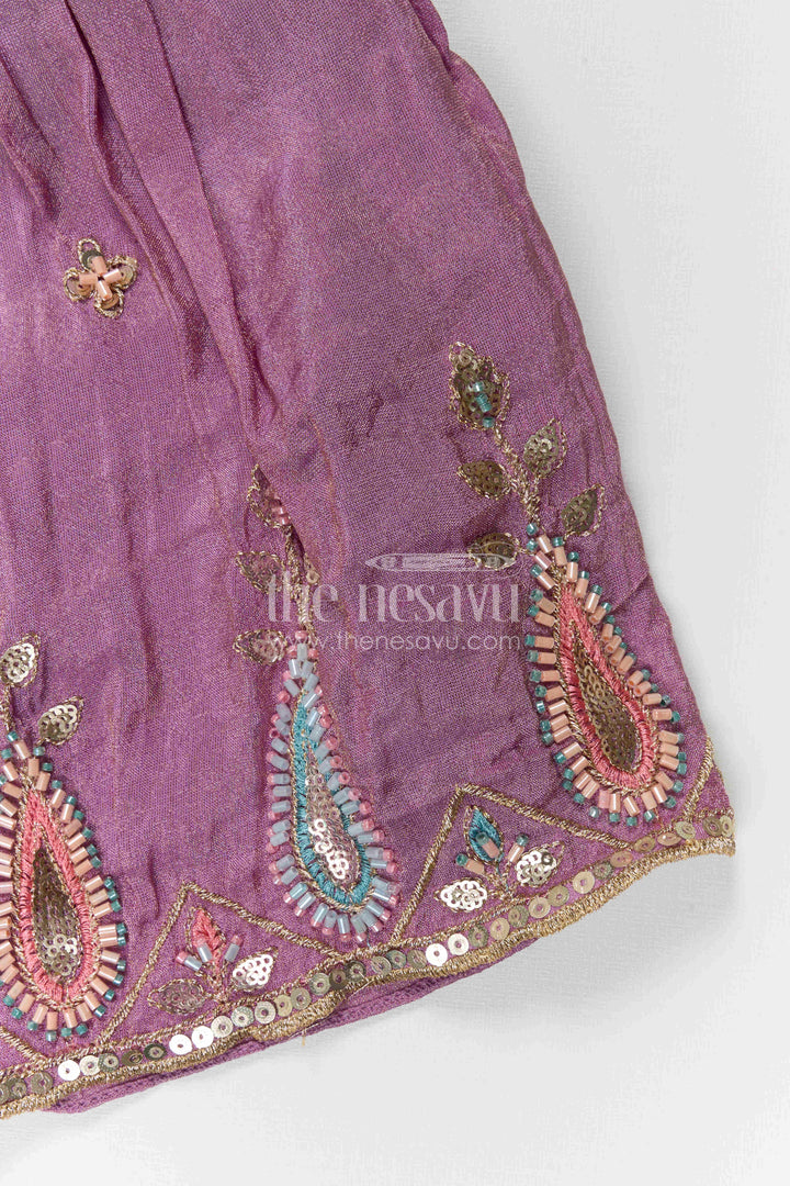 The Nesavu Girls Lehenga Choli Baby Girl Lehenga Choli for Festive Occasions and Weddings Nesavu Nesavu Baby Girl Lehenga Choli For Weddings With Sequence Embroidery And Flared Festive Skirt