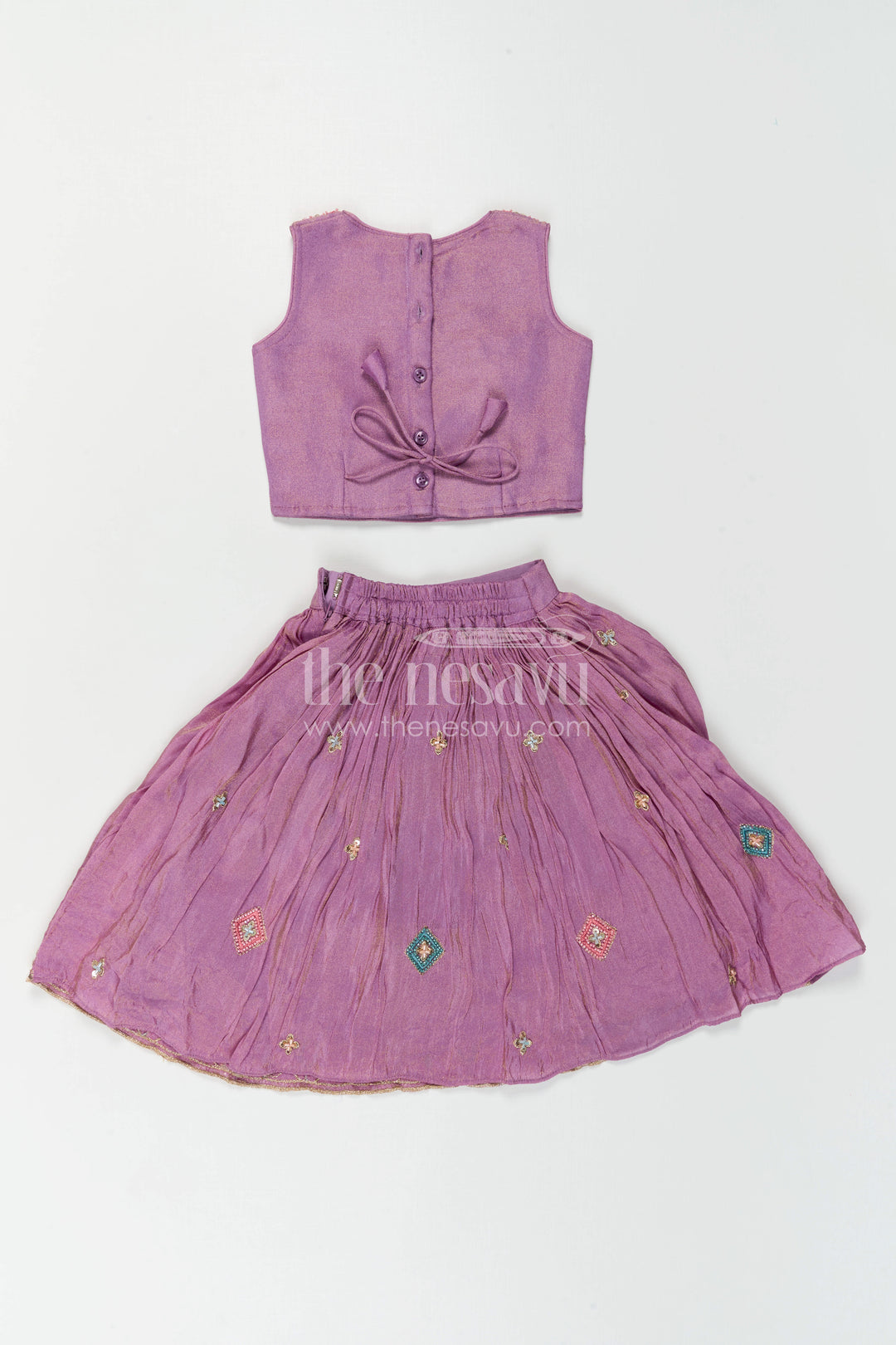 The Nesavu Girls Lehenga Choli Baby Girl Lehenga Choli for Festive Occasions and Weddings Nesavu Nesavu Baby Girl Lehenga Choli For Weddings With Sequence Embroidery And Flared Festive Skirt