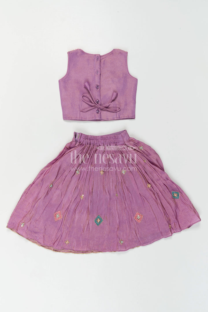 The Nesavu Girls Lehenga Choli Baby Girl Lehenga Choli for Festive Occasions and Weddings Nesavu Nesavu Baby Girl Lehenga Choli For Weddings With Sequence Embroidery And Flared Festive Skirt