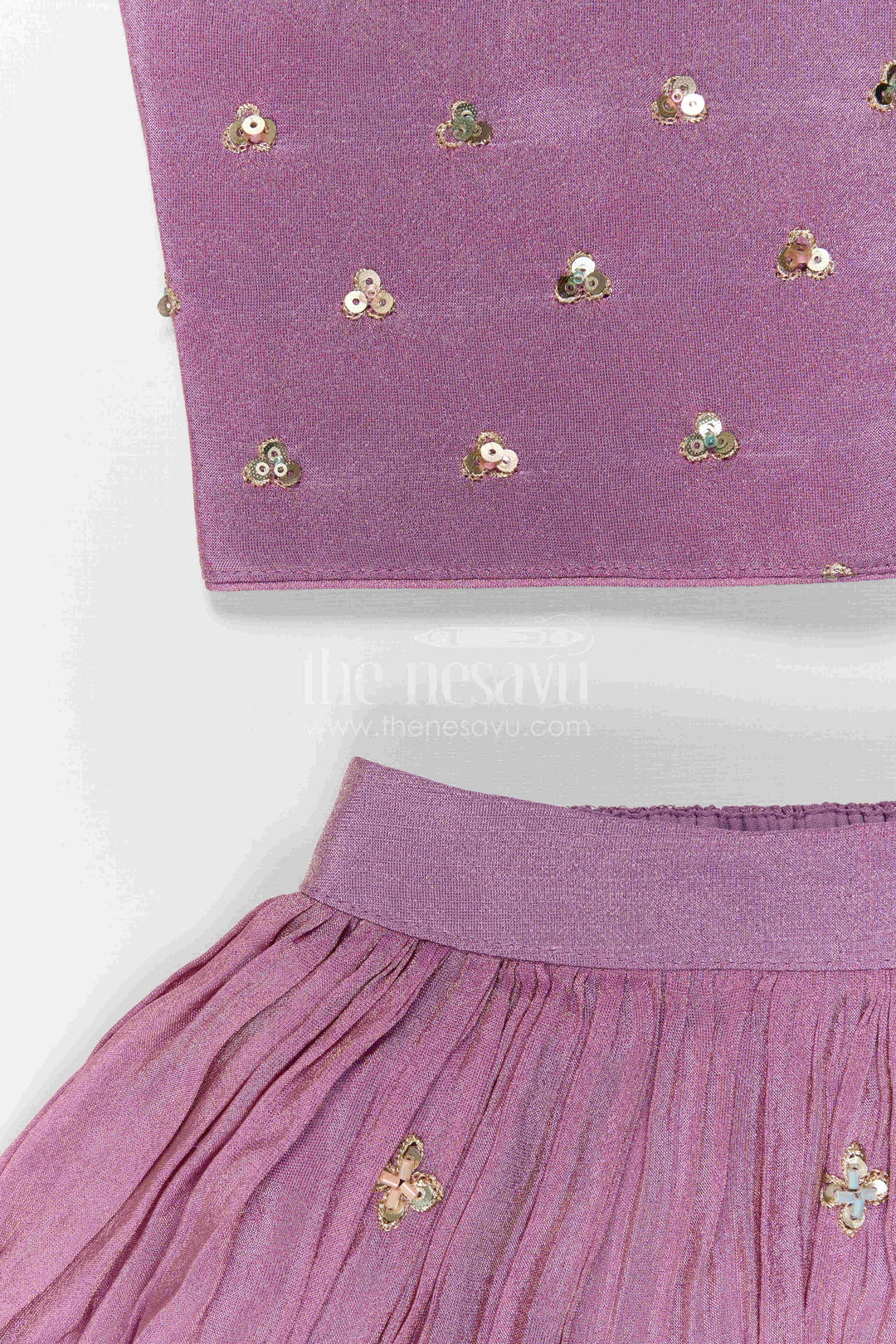 The Nesavu Girls Lehenga Choli Baby Girl Lehenga Choli for Festive Occasions and Weddings Nesavu Nesavu Baby Girl Lehenga Choli For Weddings With Sequence Embroidery And Flared Festive Skirt