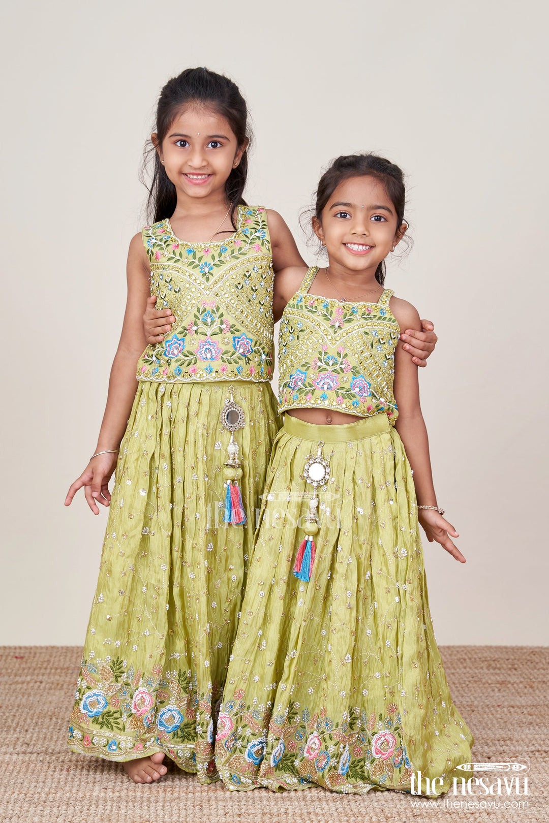 The Nesavu Girls Lehenga Choli Baby Girl Lehenga Choli for Traditional Events and Wedding Functions Nesavu Nesavu baby girl lehenga choli set silk weddings traditional festive occasions