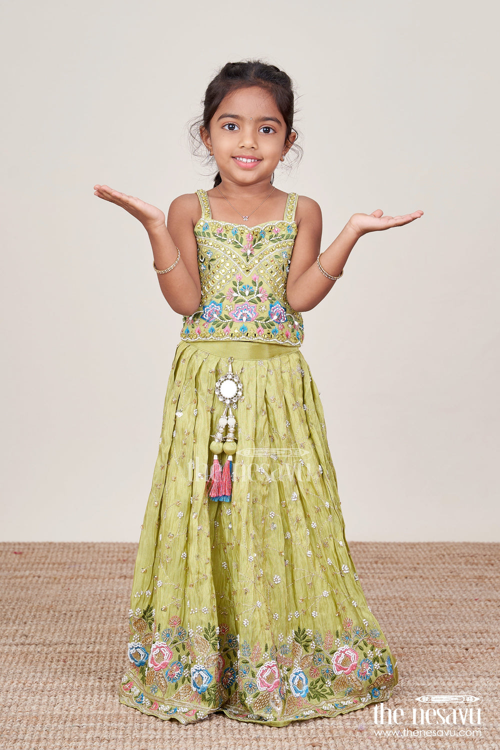 The Nesavu Girls Lehenga Choli Baby Girl Lehenga Choli for Traditional Events and Wedding Functions Nesavu Nesavu baby girl lehenga choli set silk weddings traditional festive occasions