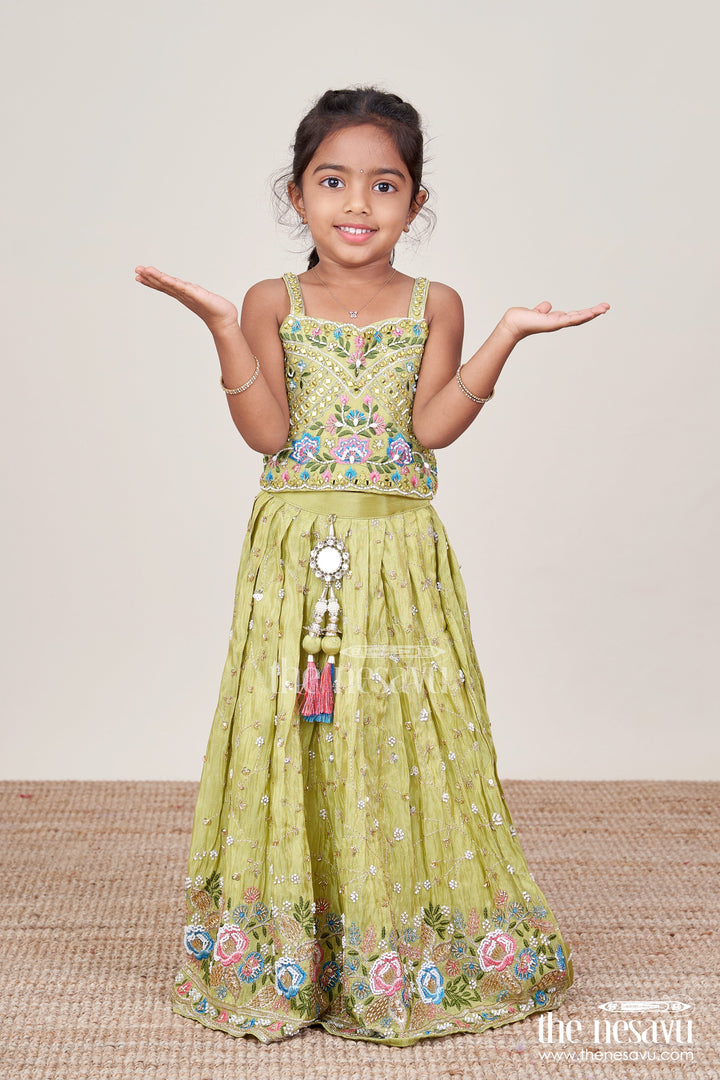 The Nesavu Girls Lehenga Choli Baby Girl Lehenga Choli for Traditional Events and Wedding Functions Nesavu Nesavu baby girl lehenga choli set silk weddings traditional festive occasions