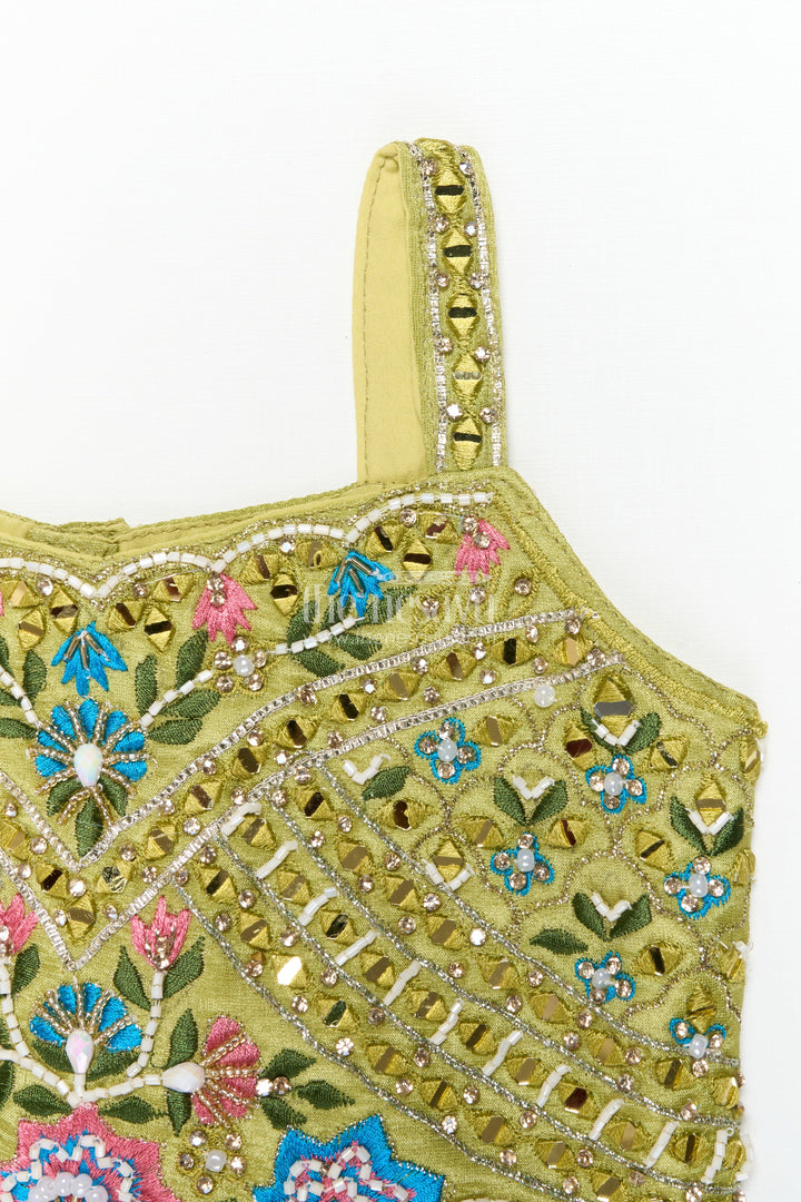 The Nesavu Girls Lehenga Choli Baby Girl Lehenga Choli for Traditional Events and Wedding Functions Nesavu Nesavu baby girl lehenga choli set silk weddings traditional festive occasions