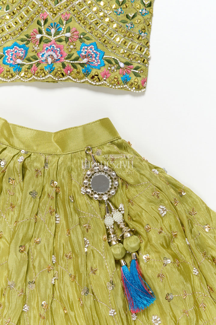 The Nesavu Girls Lehenga Choli Baby Girl Lehenga Choli for Traditional Events and Wedding Functions Nesavu Nesavu baby girl lehenga choli set silk weddings traditional festive occasions