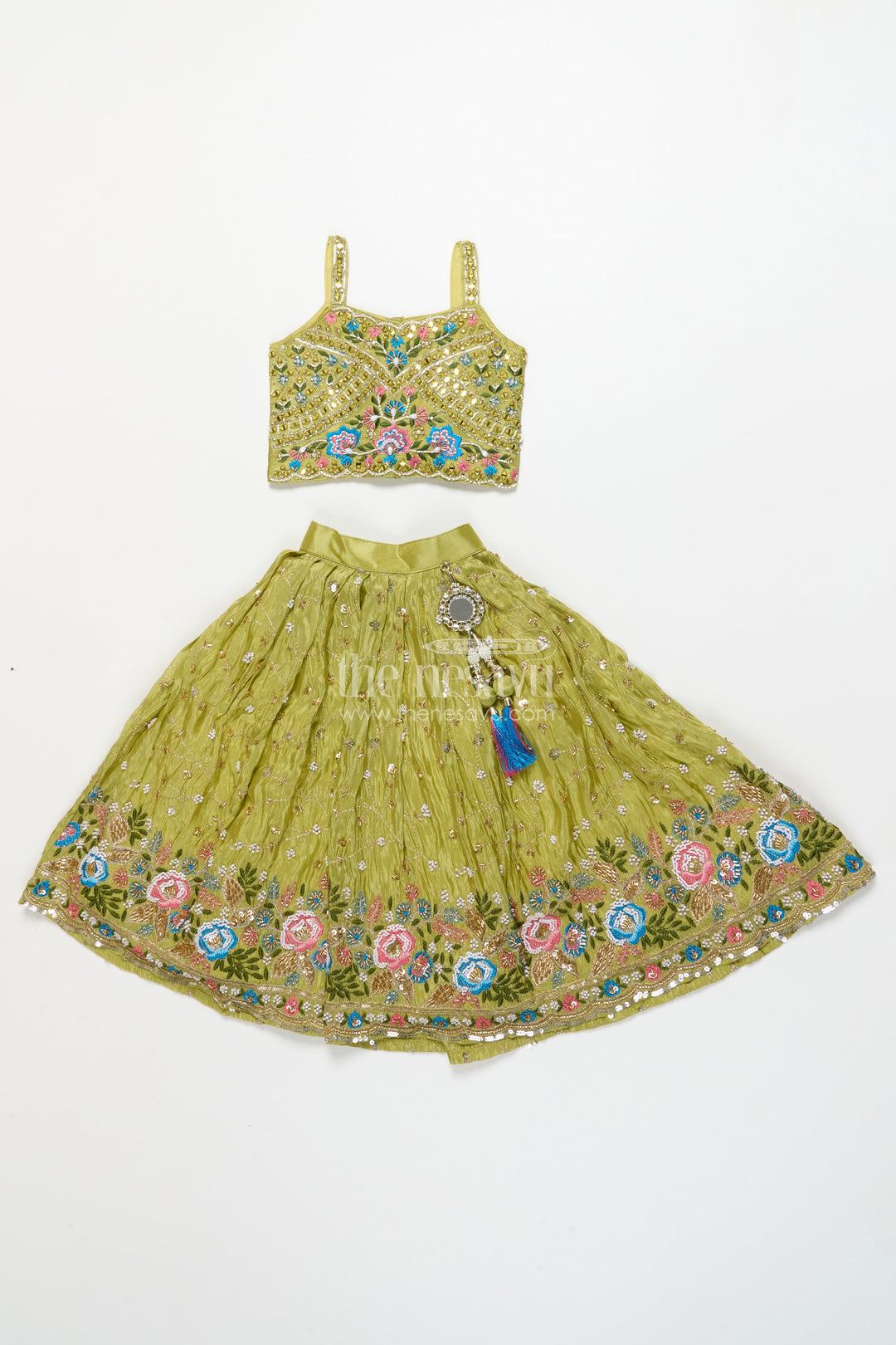 The Nesavu Girls Lehenga Choli Baby Girl Lehenga Choli for Traditional Events and Wedding Functions Nesavu Nesavu baby girl lehenga choli set silk weddings traditional festive occasions