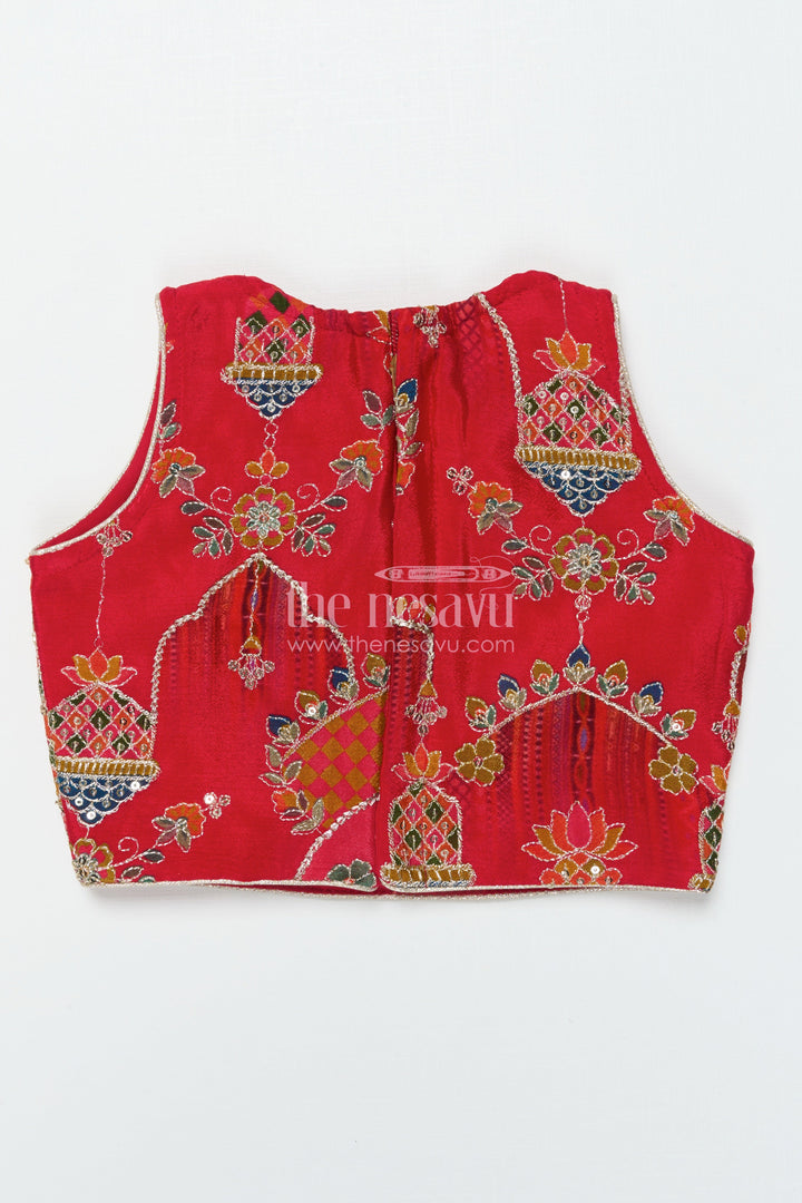 The Nesavu Girls Lehenga Choli Baby Girl Lehenga Choli for Traditional Festivals and Weddings Nesavu Nesavu baby girl lehenga choli in embroidered viscose silk for weddings and festive celebrations