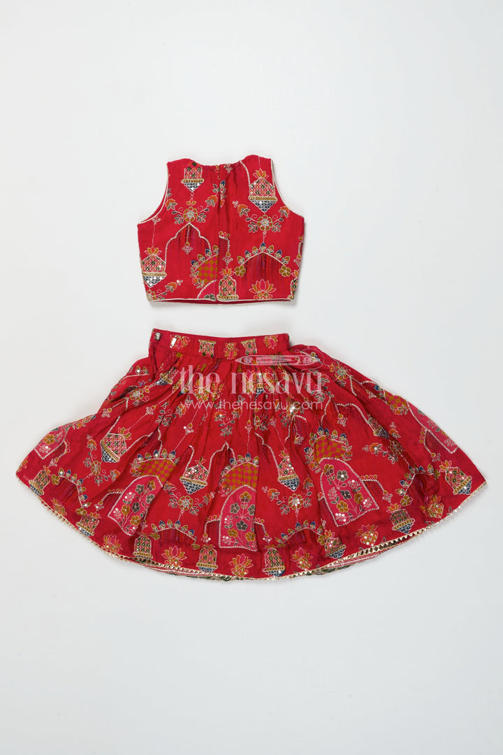 The Nesavu Girls Lehenga Choli Baby Girl Lehenga Choli for Traditional Festivals and Weddings Nesavu Nesavu baby girl lehenga choli in embroidered viscose silk for weddings and festive celebrations