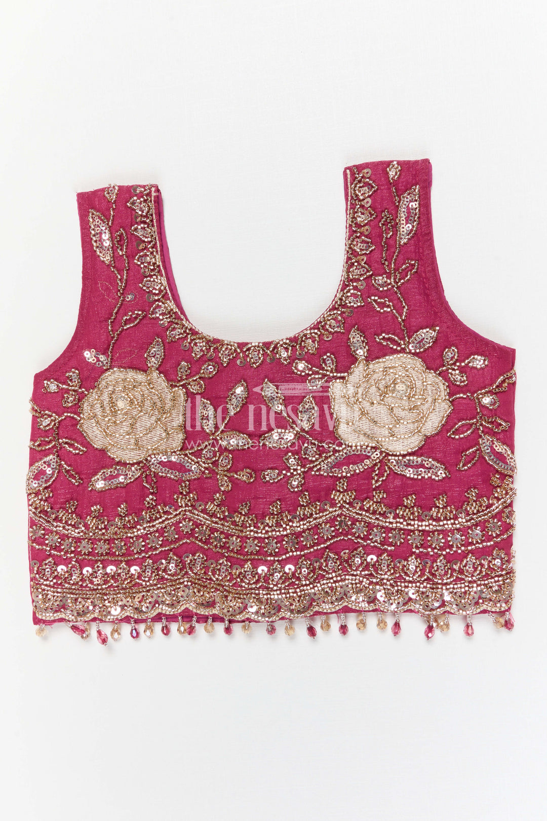 The Nesavu Girls Lehenga Choli Baby Girl Lehenga Choli for Weddings and Festive Occasions Nesavu Nesavu Baby Girl Lehenga Choli With Crushed Georgette And Designer Yoke For Weddings And Festive Wear