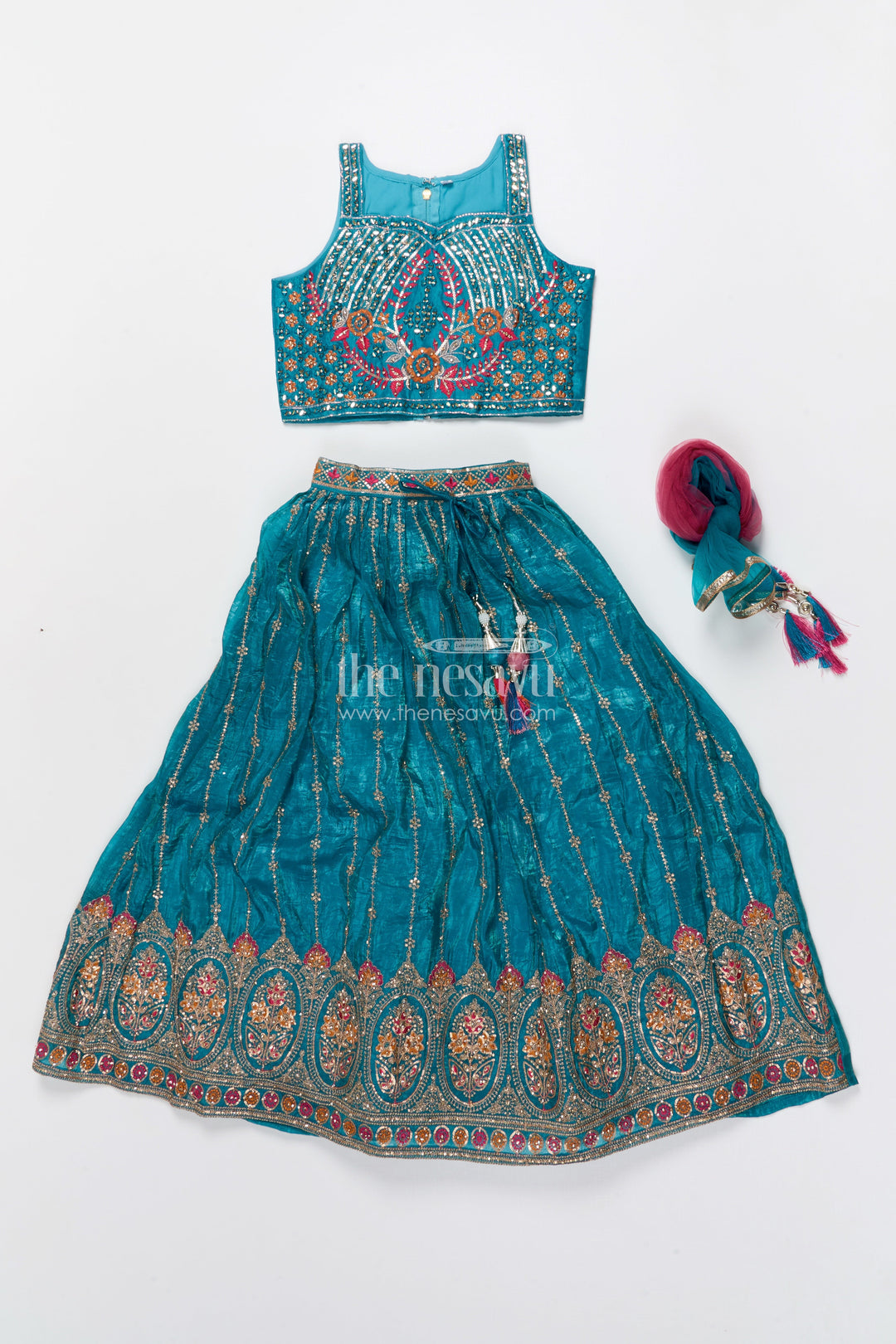 The Nesavu Girls Lehenga Choli Baby Girl Lehenga Choli Set for Weddings and Festive Functions Nesavu Nesavu baby girl lehenga choli set viscose silk weddings grand festive occasions