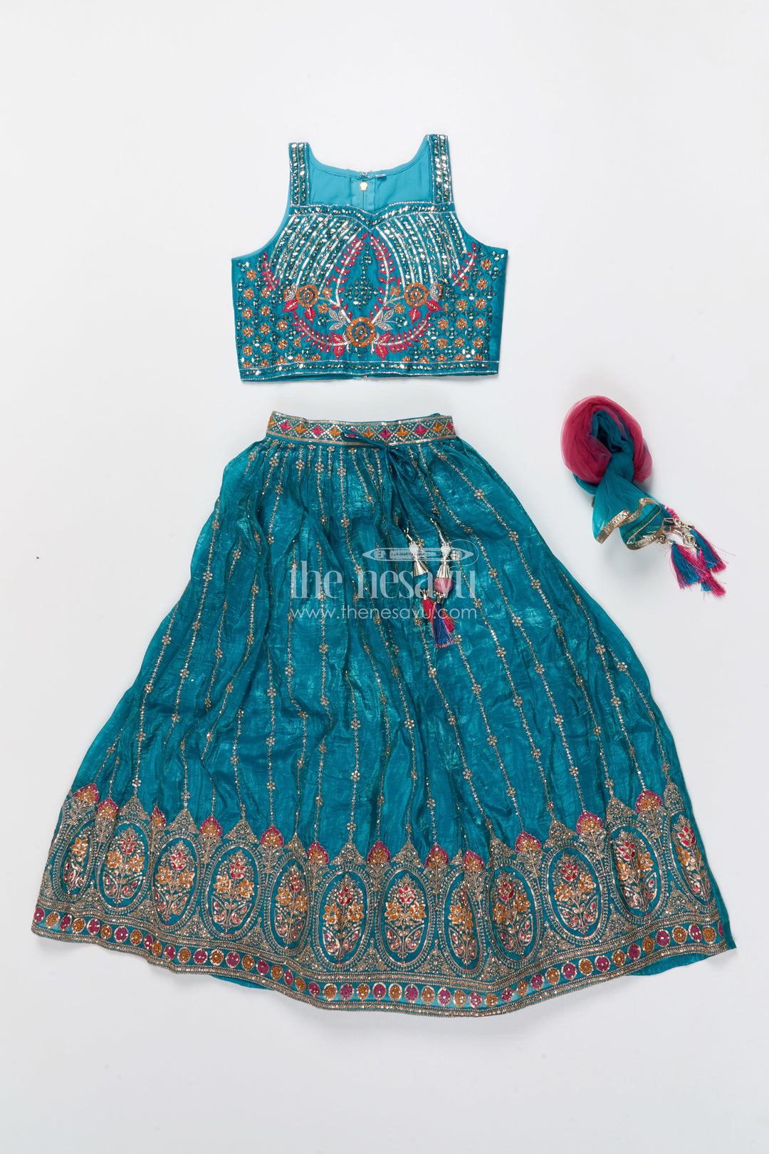 The Nesavu Girls Lehenga Choli Baby Girl Lehenga Choli Set for Weddings and Festive Functions Nesavu Nesavu baby girl lehenga choli set viscose silk weddings grand festive occasions