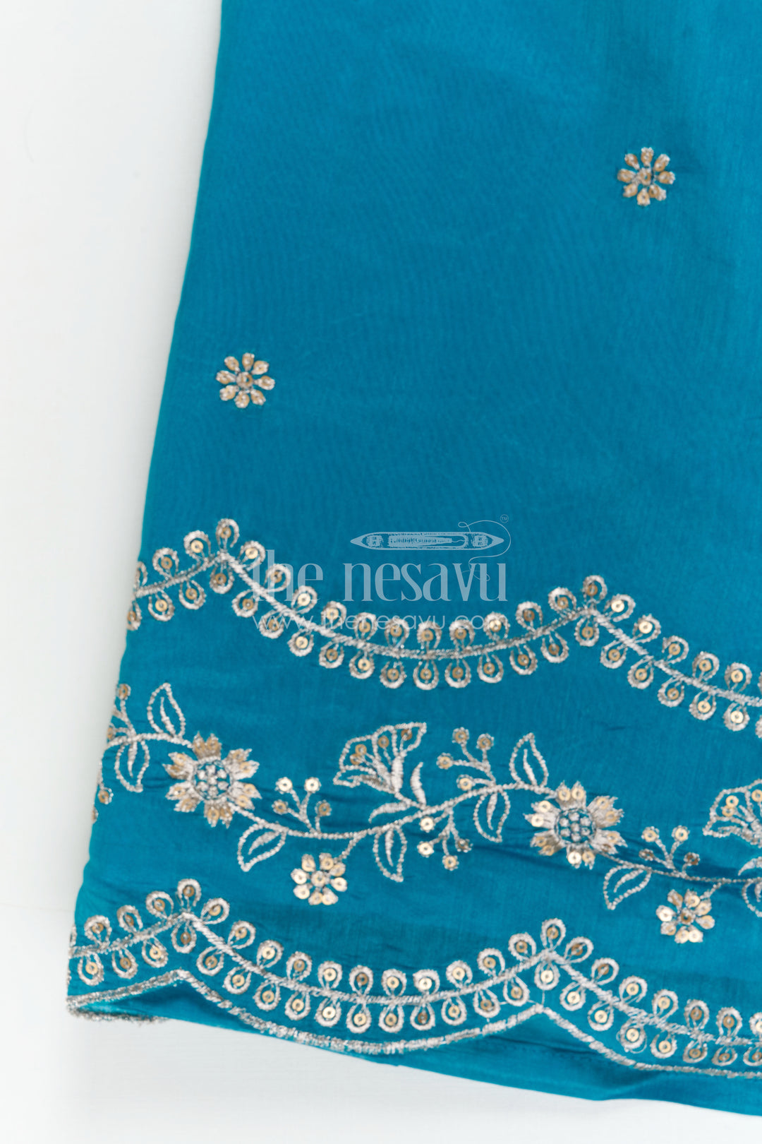 The Nesavu Girls Ethnic Lehenga Baby Girl Lehenga for Festive Celebrations and Family Gatherings Nesavu Nesavu Baby Girl Silk Cotton Lehenga With Embroidery For Festive Celebrations And Family Gatherings