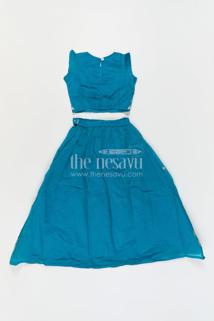 The Nesavu Girls Ethnic Lehenga Baby Girl Lehenga for Festive Celebrations and Family Gatherings Nesavu Nesavu Baby Girl Silk Cotton Lehenga With Embroidery For Festive Celebrations And Family Gatherings