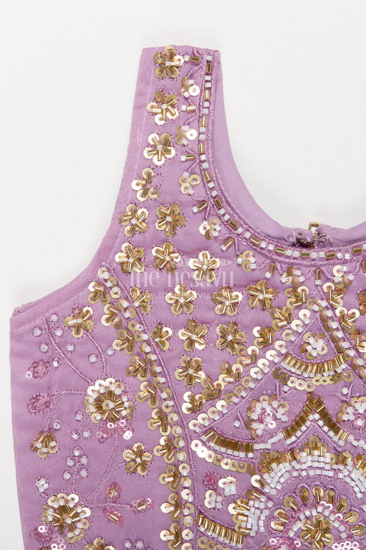 The Nesavu Girls Fancy Lehenga Baby Girl Lehenga for Weddings and First Birthday Celebrations Nesavu Nesavu baby girl lehenga georgette designer embroidery  ideal weddings birthdays