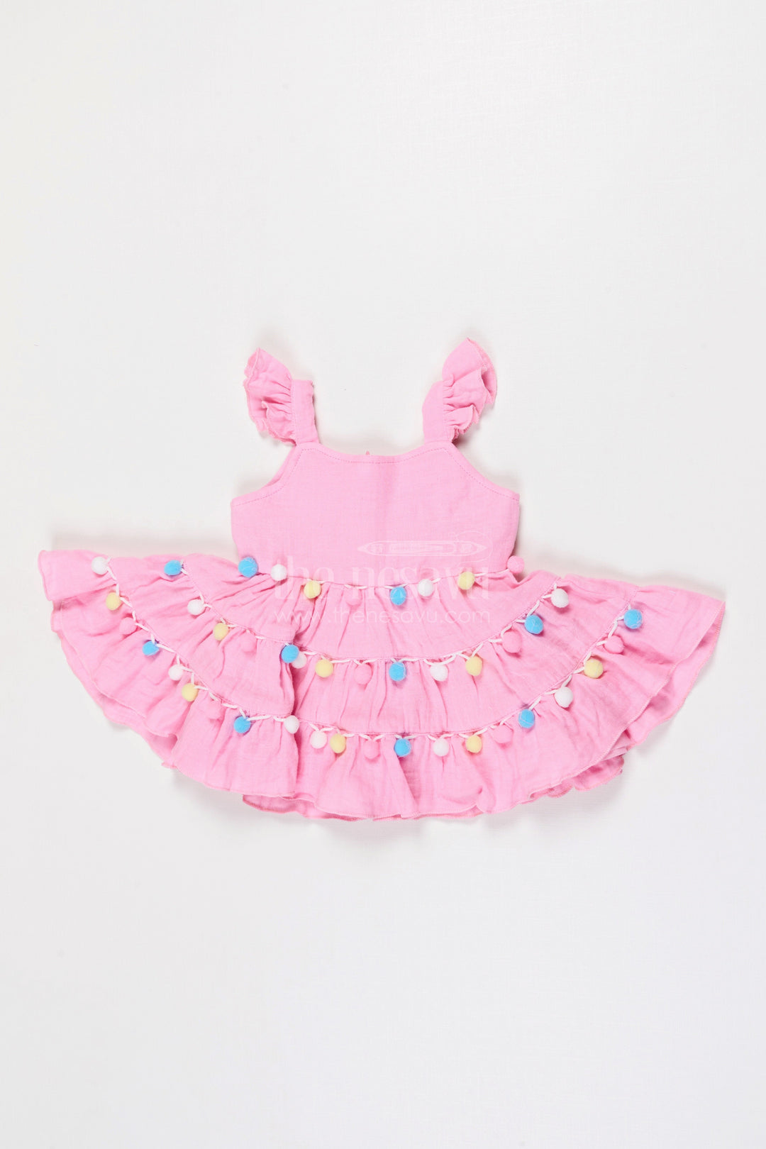 The Nesavu Baby Frocks Baby Girl Muslin Frock for Birthday Celebration Nesavu 14 (6M) / Green / Muslin Cotton BFJ955B-14 Nesavu Baby Girl Muslin Cotton Frock For Birthday Celebration With Matching Cap