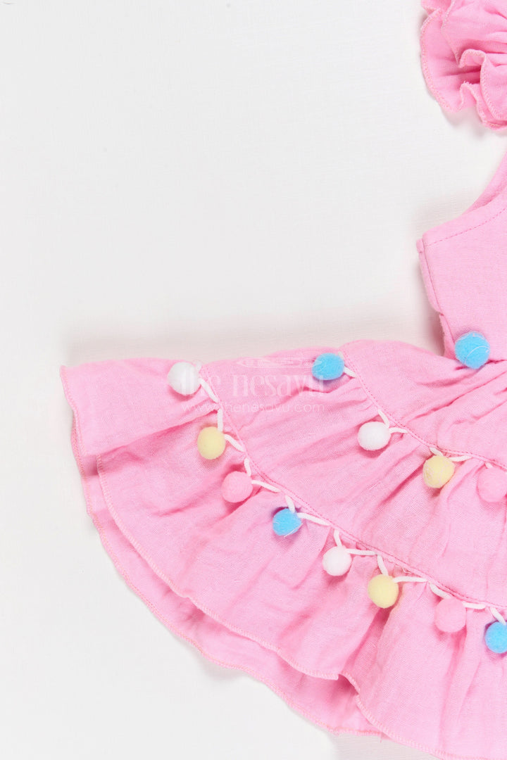 The Nesavu Baby Frocks Baby Girl Muslin Frock for Birthday Celebration Nesavu Nesavu Baby Girl Muslin Cotton Frock For Birthday Celebration With Matching Cap