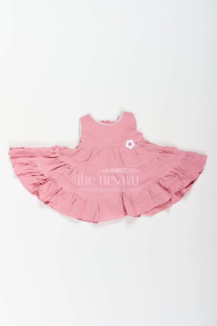 The Nesavu Baby Cotton Frocks Baby Girl Muslin Frock for Summer Outings Birthdays and Everyday Wear Nesavu 14 (6M) / Pink / Muslin BFJ1018A-14 Nesavu Baby Girl Muslin Frock For Summer Outings Birthdays Family Visits And Comfortable Everyday Wear