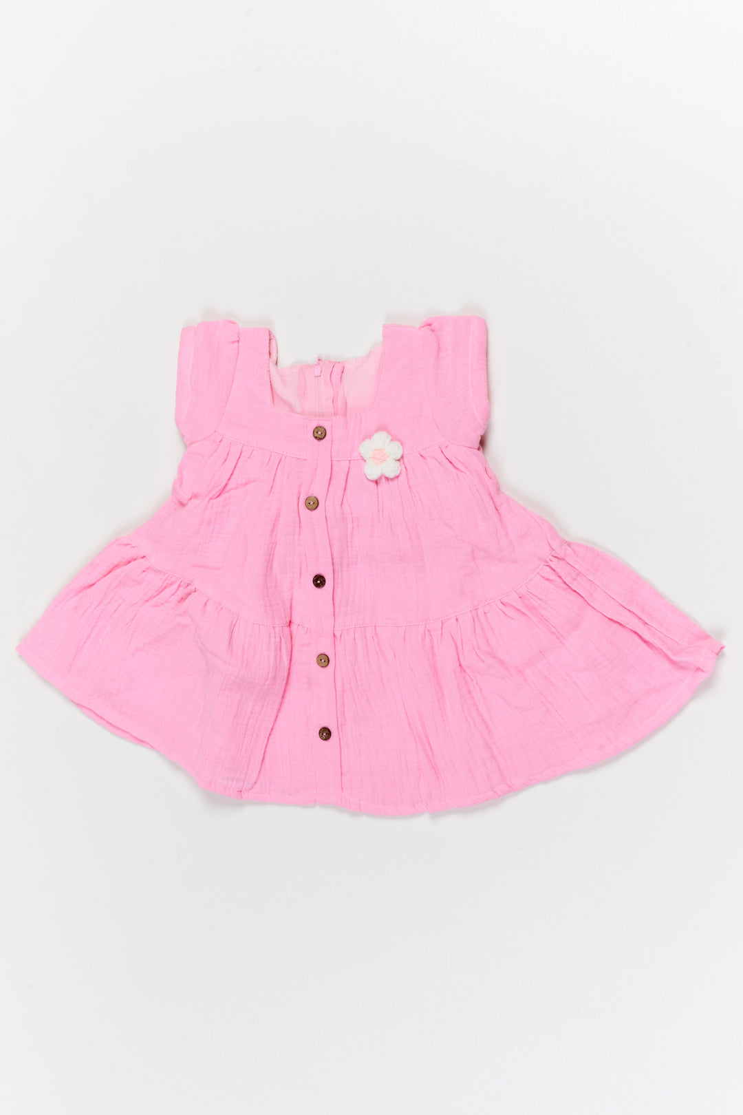 The Nesavu Baby Cotton Frocks Baby Girl Muslin Frock for Summer Playdates and Casual Outings Nesavu 14 (6M) / pink / Cotton BFJ925A-14 Nesavu baby girl muslin cotton frock for summer playdates and everyday comfort
