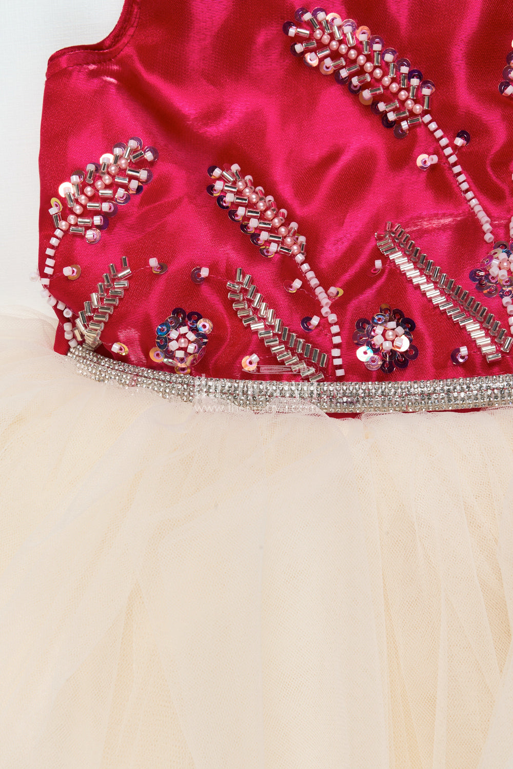 The Nesavu Girls Fancy Party Frock Baby Girl Net Frock with Satin Embroidery for Birthdays and Evening Parties Nesavu Nesavu baby girl party frock satin embroidery net flare birthdays special occasions