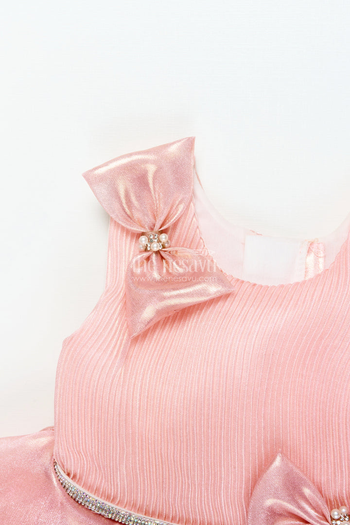 The Nesavu Girls Fancy Party Frock Baby Girl Organza Frock for Festive Birthdays and Fancy Events Nesavu Nesavu baby girl organza party frock ruffle detail birthdays fancy functions