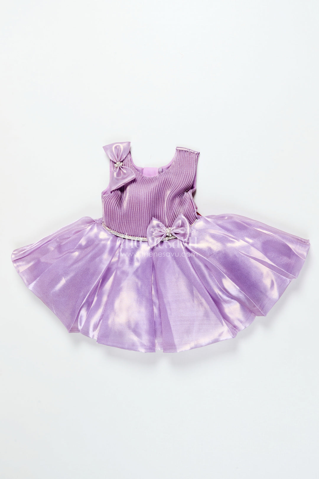 The Nesavu Girls Fancy Party Frock Baby Girl Organza Party Frock for Birthdays and Celebrations Nesavu 16 (1Y) / Purple PF284B-16 Nesavu baby girl organza frock birthdays party celebrations flared design